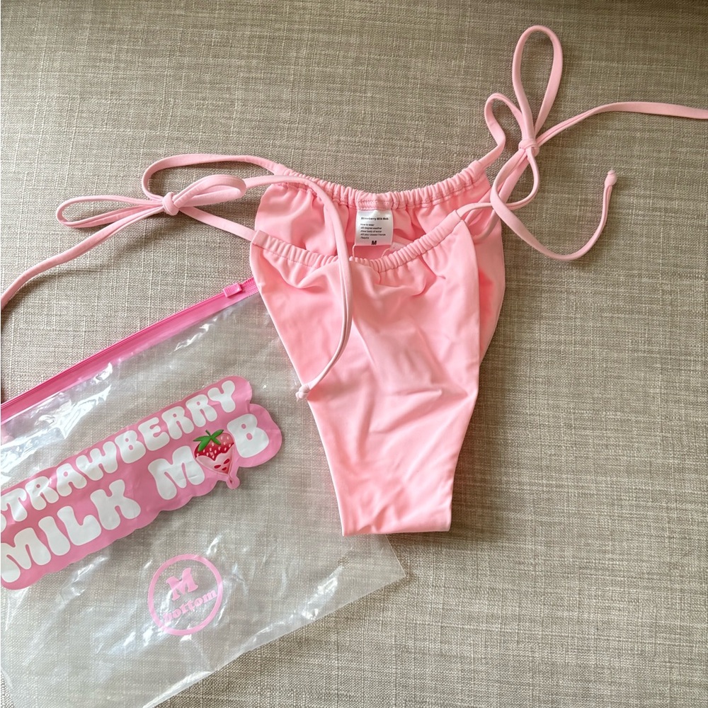 Strawberry Milk Mob Pink Bikini Bottoms